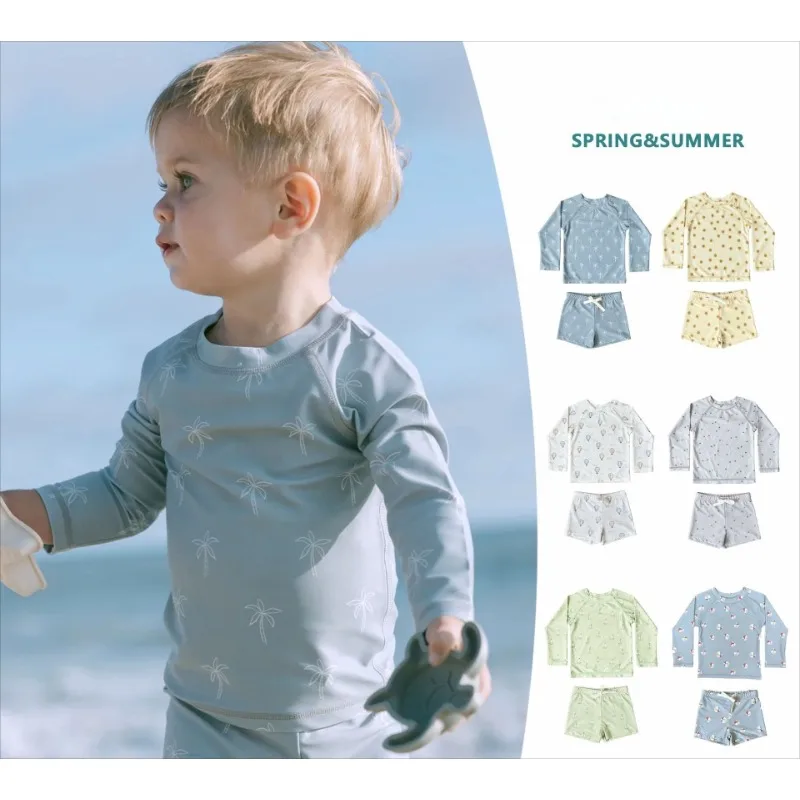 

Детские купальники с длинными рукавами, солнцезащитные купальники для пляжного отдыха, купальник с персиковым сердечком для девочек, детские купальники, бикини