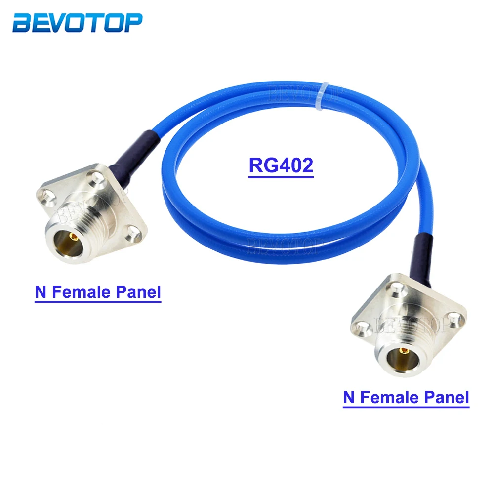 

RG402 Cable N Female to N Female Flange Panel Mount Connector RF Adapter Cable RG-402 Blue Jacket Semi Flexible Low Loss 50 Ohm