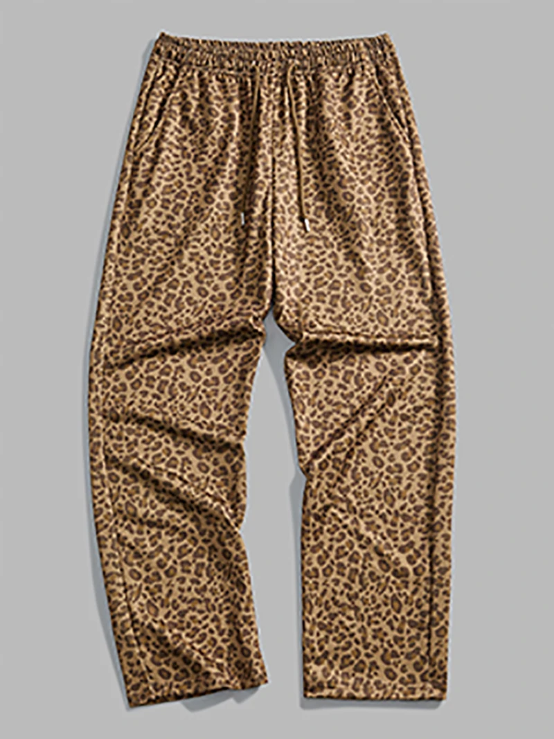 

Men's Casual Leopard Pants - Soft Fabric, Elastic Waist & Drawstring, Anti-Wrinkle Durable for Daily Wear, Outdoor & Urban Style