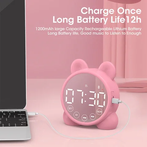 

Small Round Double Bell Desk Table Electronic Quartz Clock Home Decoration Retro Portable Cute Durable Mini Alarm Clock