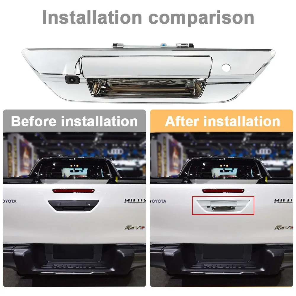 Carsanbo Pickup OEM Rearview Camera HD Night Vision Camera with PAL/NTSC Reference Line Switch For Toyota Hilux Revo 2015-2021