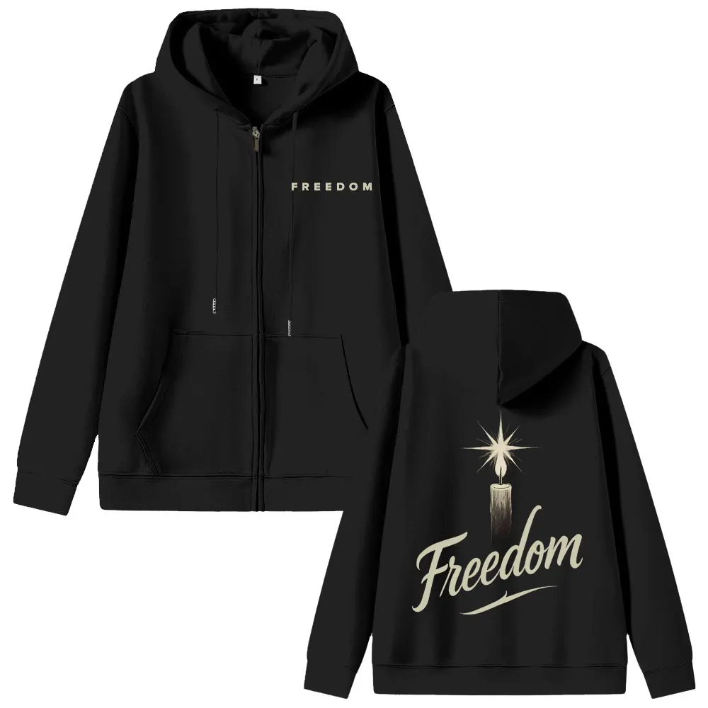 

Charlie Kirk Freedom Zipper Hoodie Men Women Tribute Memorial American Hero Zip Up Jacket Coat Unisex Patriotic Activism Hoodies