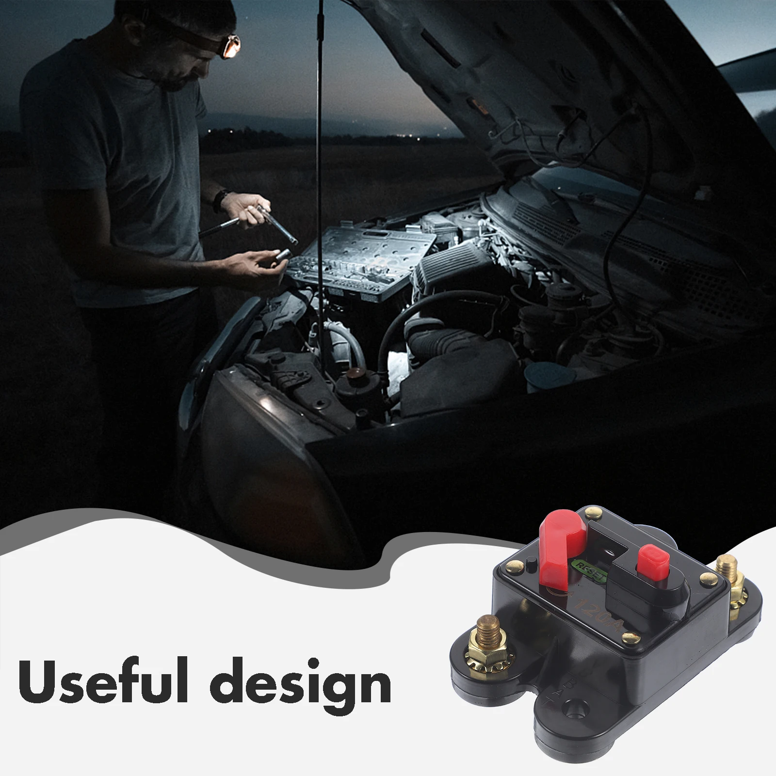 

120 Amp Circuit Breaker Trolling Motor Auto Car Marine Boat Bike Stereo Audio Terminal Inline Fuse Inverter with Manual Reset