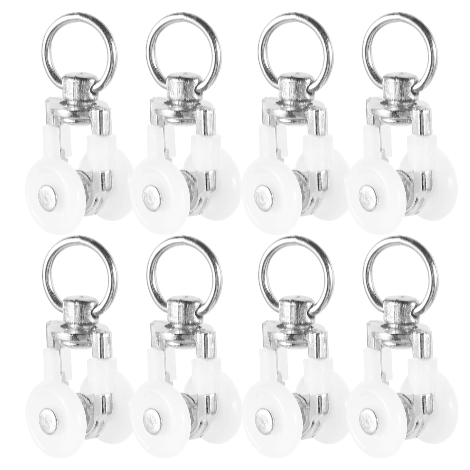 

20Pcs High-Quality Curtain Track Rollers Twin Wheeled Carriers for Drapes Sheers Valances Silent Gliders