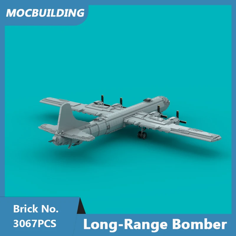 MOC Building Blocks B-29 Superfortress 1:35 Scale Long-Range Bomber Model DIY Assembled Bricks Classic Plane Toys Gifts 3067PCS