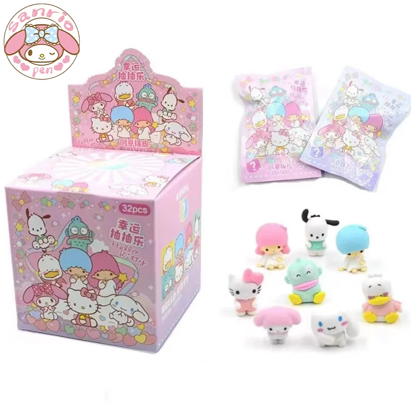 

New Sanrio Eraser 16/32pcs Cartoon 3d Melody Eraser Cute Student School Supplies Children's Gifts Office Stationery Wholesale