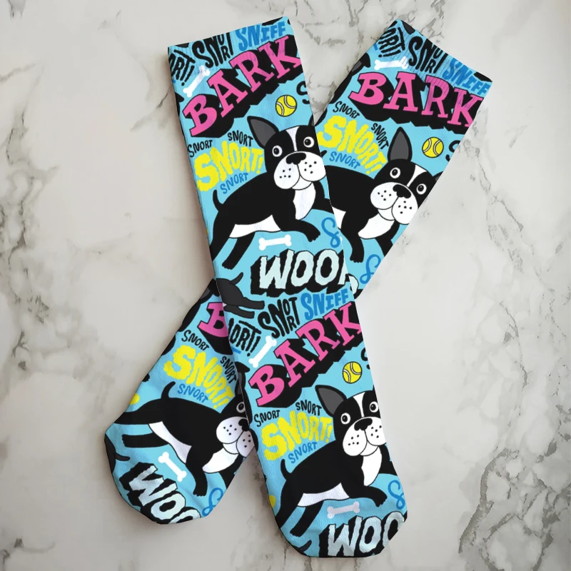 3D Printing Novelty Women Long Socks Colorful Graffiti Fashion Trend Socks Harajuku Funny Happy Halloween Gift Socks For Unisex