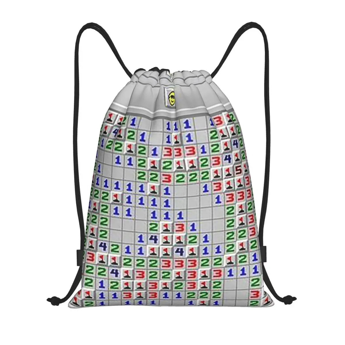 

Minesweeper Fun Game Backpacks Portable Drawstring Bags Sundries Bag Book Bags for Man Woman Students