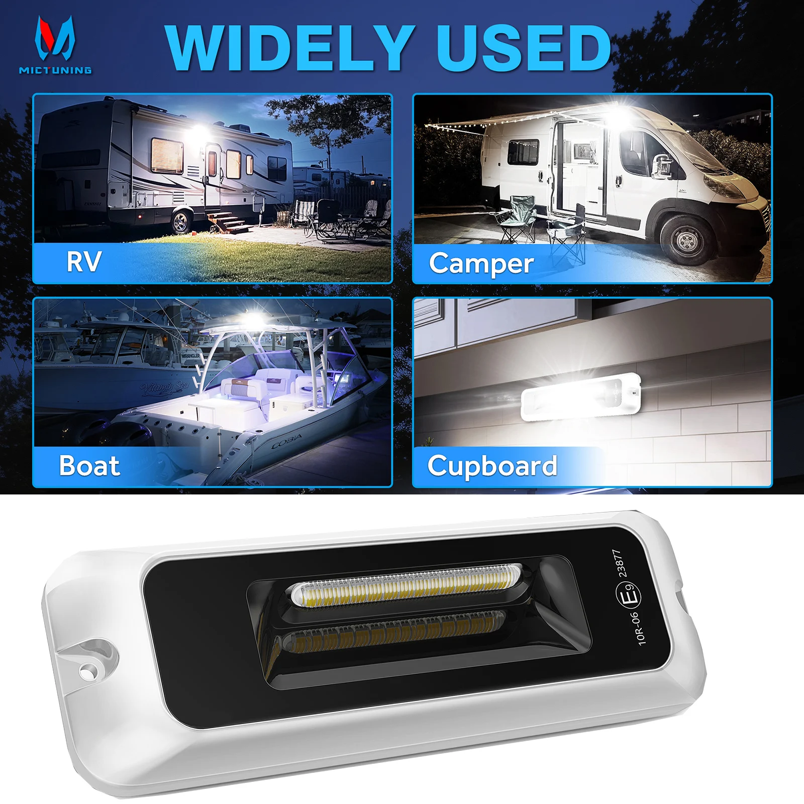 

MICTUNING 4" & 6" RV LED Exterior Light, 6000K White Waterproof Awning Lamp, IP68 Aluminum Outdoor Lighting for Campers Trailers