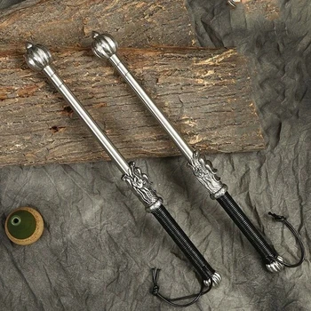 중국 스타일 복고풍 야외 EDC 스테인레스 스틸 솔리드 무술 망치 운동 및 피트니스 도구 자동차 깨진 창 도구