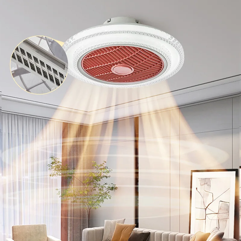 

Bedroom fan light, warm air, cold and hot air study room, electric fan, pendant light integrated silent and simple ceiling light
