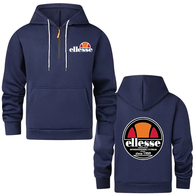 الرجال بلوزات ربيع الخريف البلوز نصف سستة البلوز للذكور هودي في الهواء الطلق Sweatshit بلون الوقوف طوق S-3XL