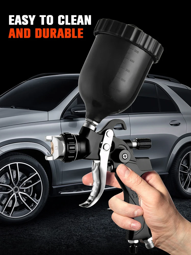 Pistola a spruzzo per aerografo per auto con adattatore Spruzzatore pneumatico ad alta atomizzazione per verniciatura di superfici metalliche per mobili per auto