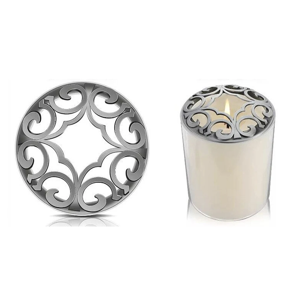 1pc Antique Silver Candle Topper Jar Candle Lid Help Candles Burn Evenly Illumia Lid Scented Accessories Decor Home Hotel SPA