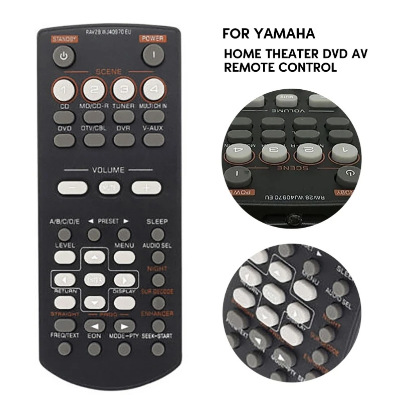 RAV28 WJ40970 Remote Control Replaced for Home Theater DVD Receiver RAV34 WN4668E RAV250 RX-V361 RX-V365