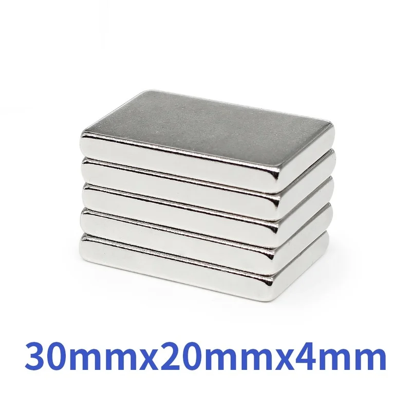 2/5/10/15/20/30 pz 30x20x4mm forte ricerca magnete foglio N35 blocco rettangolare magnete permanente al neodimio 30x20x4 30*20*4mm