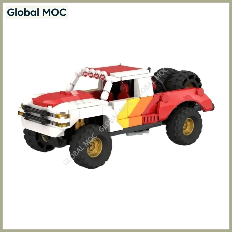 Custom Off Road Trophy Truck MOC Building Blocks Desert Racing Vehicle Brick Model Desktop Diorama Scene Decoration Ornament