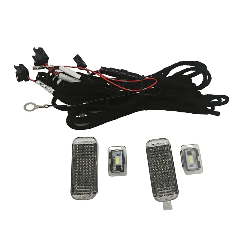 For Audi A3 8V 2013 2014 2015 2016 car interior White light LED Footwell Light foot lights Cable Wiring harness