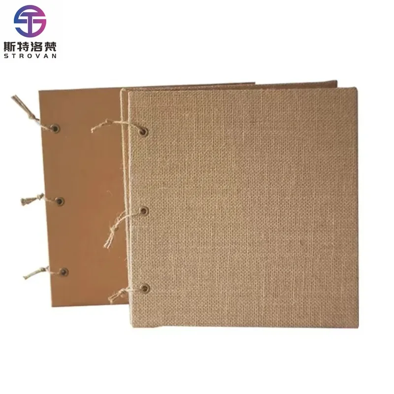 

DIY Luxury Linen Photo Album With Linen Rope DIY Binding Method 101-200 Photos Book for Wedding