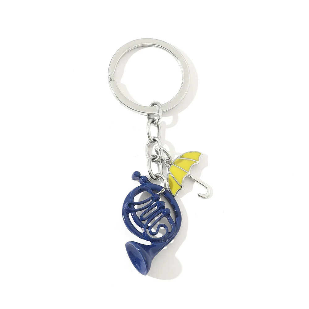 Disney Anime Alice in Wonderland Keychain Trumpet Umbrella Model Pendant Keying Backpack Accessories for Boys Girls Gifts