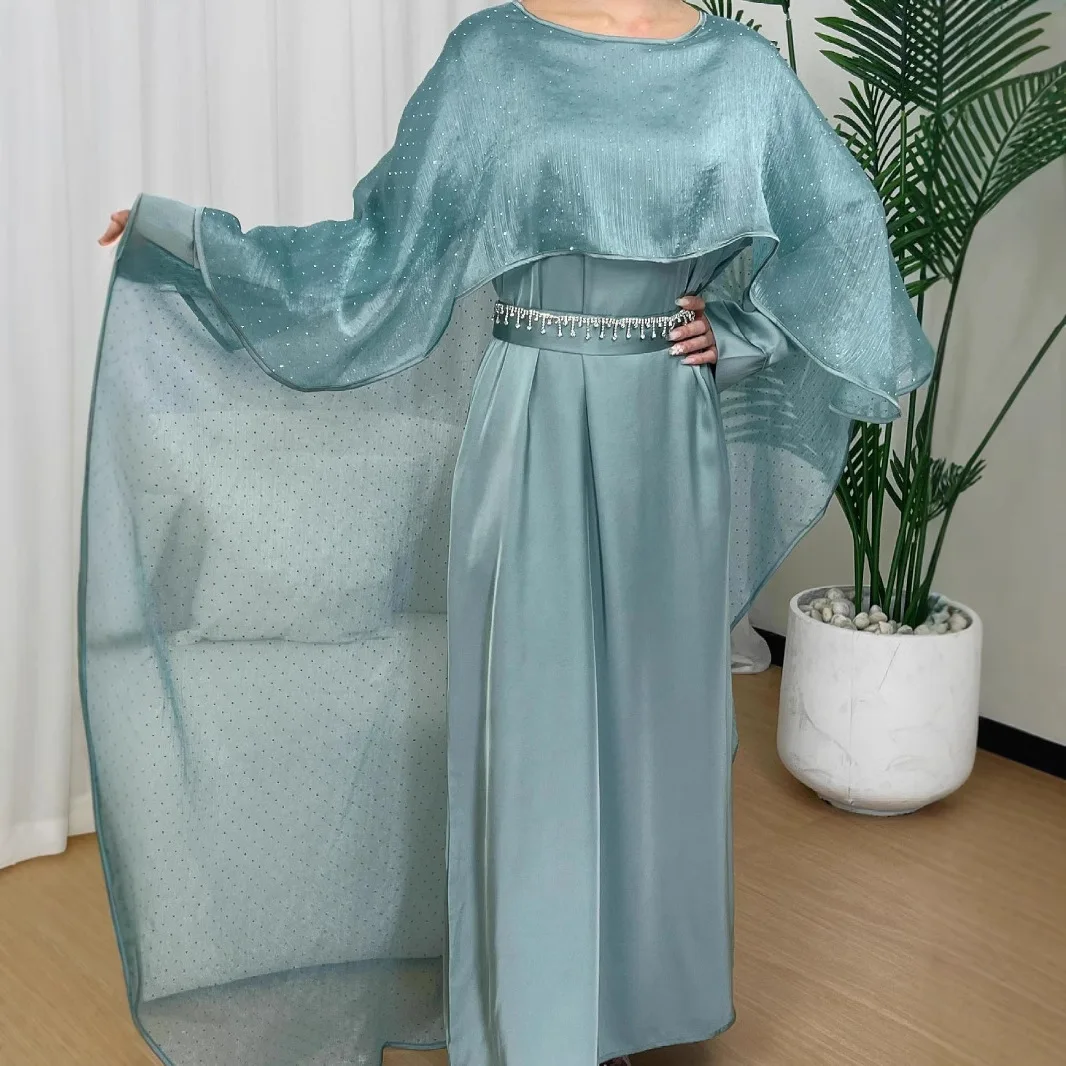 

New Women's Clothing Muslim Abaya Simple Cloak Cape Starry Sky Robe Abaya Loose Long Dress
