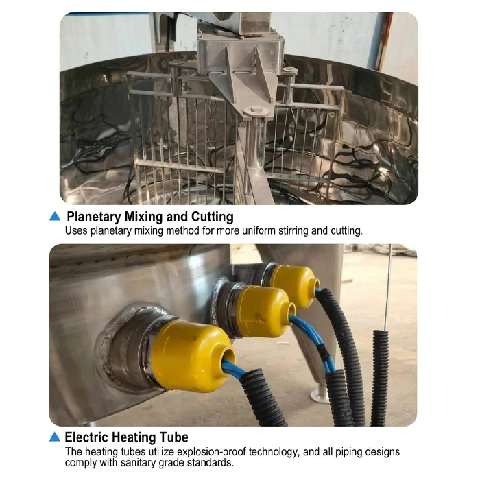 Small Automatic Cheese Process Tank Mozzarella Cheese Making Machine for Small Dairy Plant Jacketed Cheese Vat with Agitator view 3