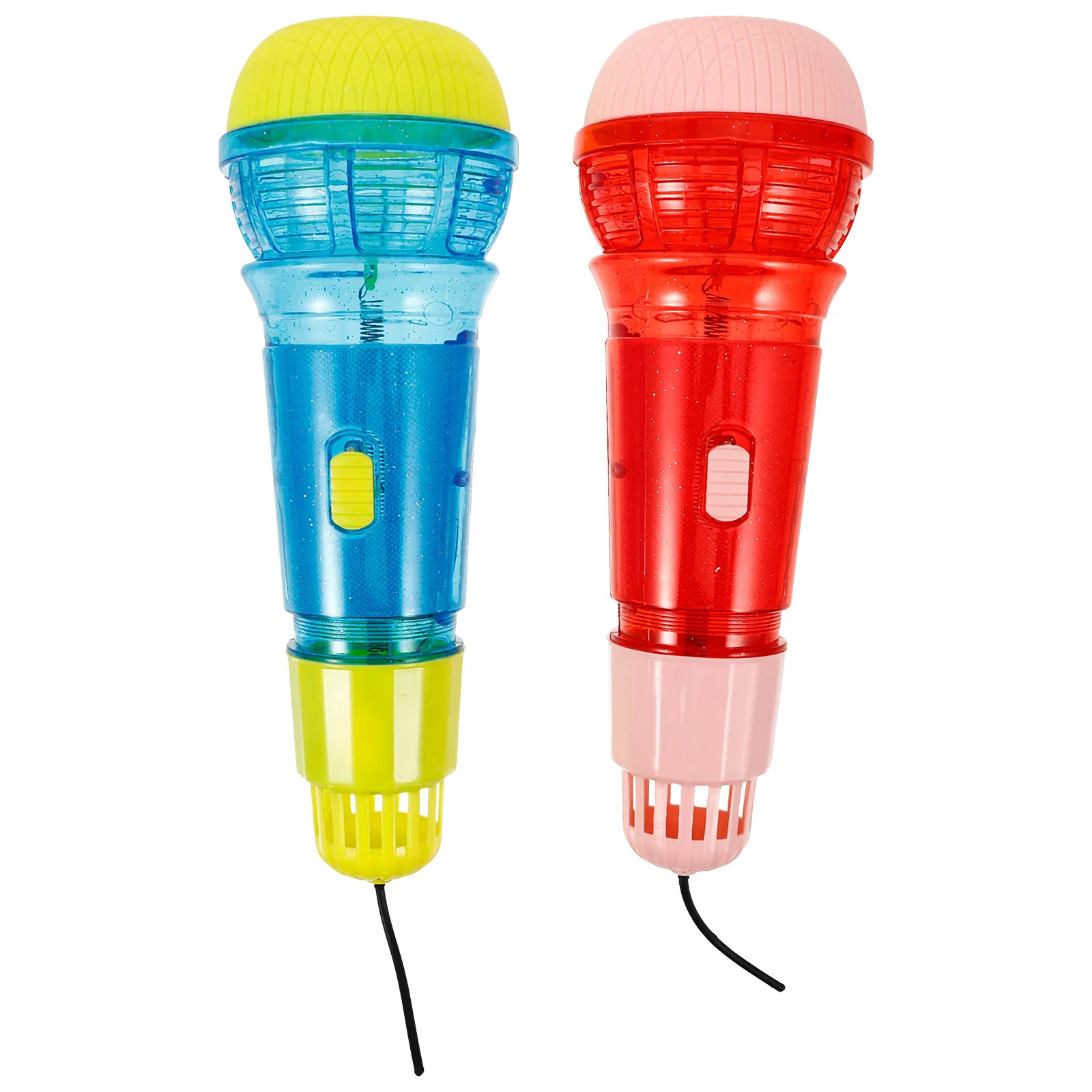 2Pcs Plastic Simulated Microphone for Children Lightweight Echo Mic Pretend Singing Practice Stage Show Photo Prop Accessory