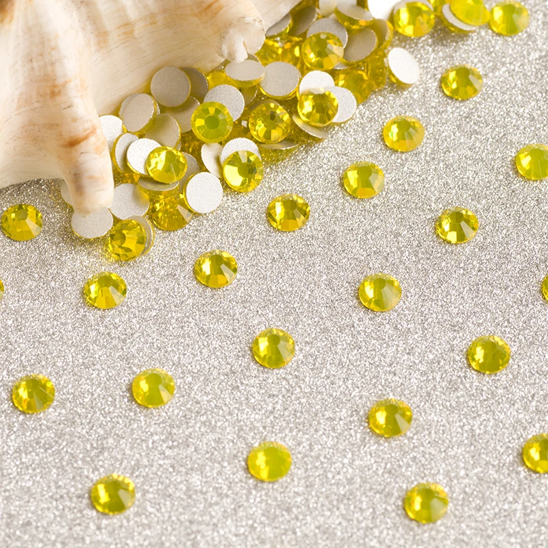 Citrin-Kristall-Strasssteine mit flacher Rückseite, 3D-Nagelkunst, Kleidungsdekorationen, nicht heißklebend, DIY-Edelsteine, Glas-Strass-Elemente – Detail 5