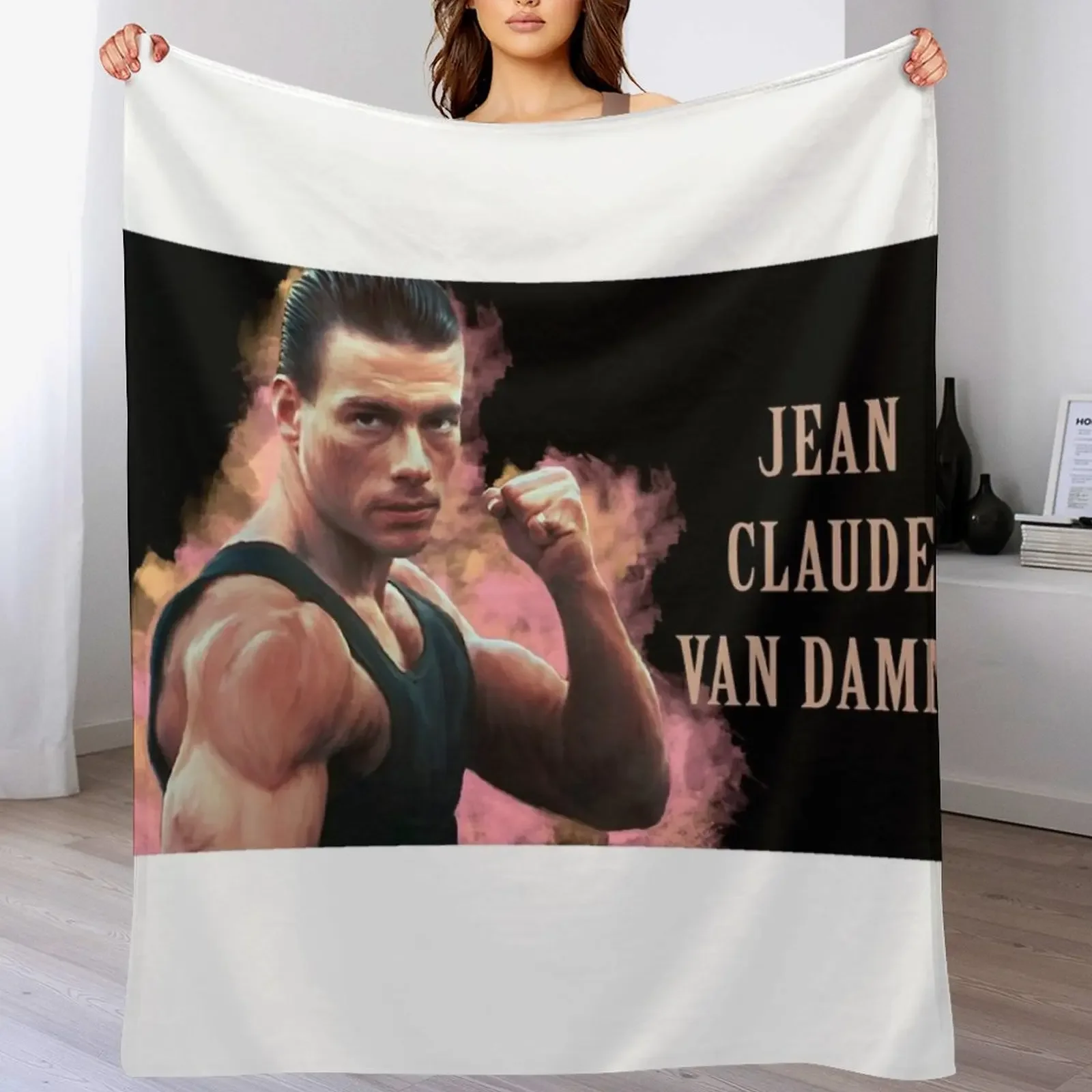 jean claude van damme Throw Blanket Hair Custom Blankets