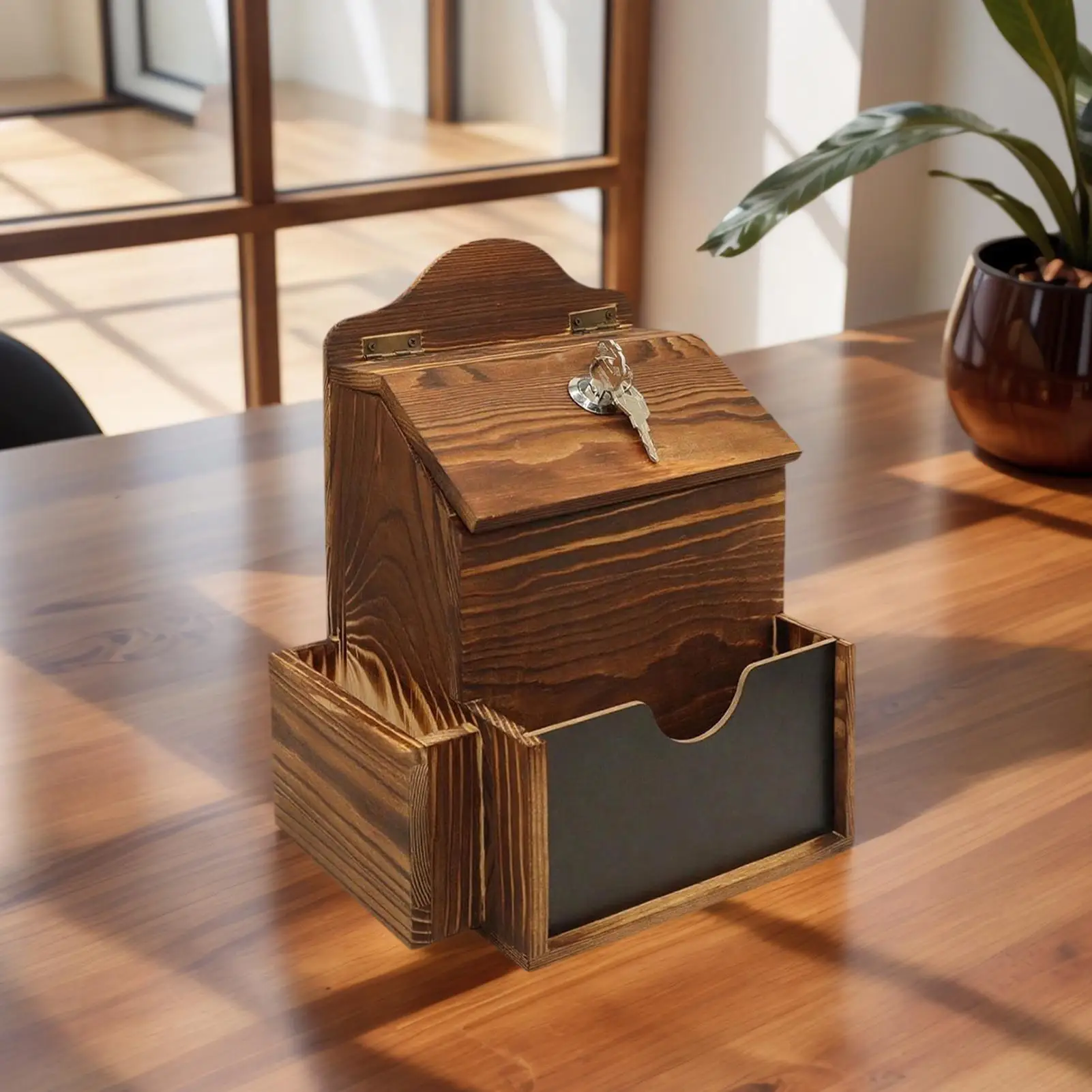 

Ящик для комментариев, ящик для голосования, деревянный запираемый почтовый ящик с 2 отделениями для учителя, офиса, фермы, ресторана, церкви, свадьбы, коллекции сообщений