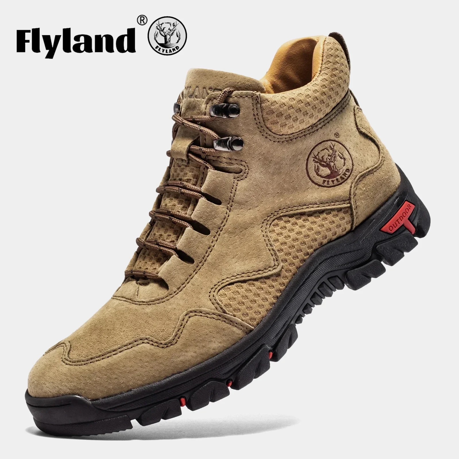 FLYLAND High Top Men‘s Sneakers Casual Ankle Boots Male Genuine Leather Shoes Luxury Men Fashion Dress Shoe