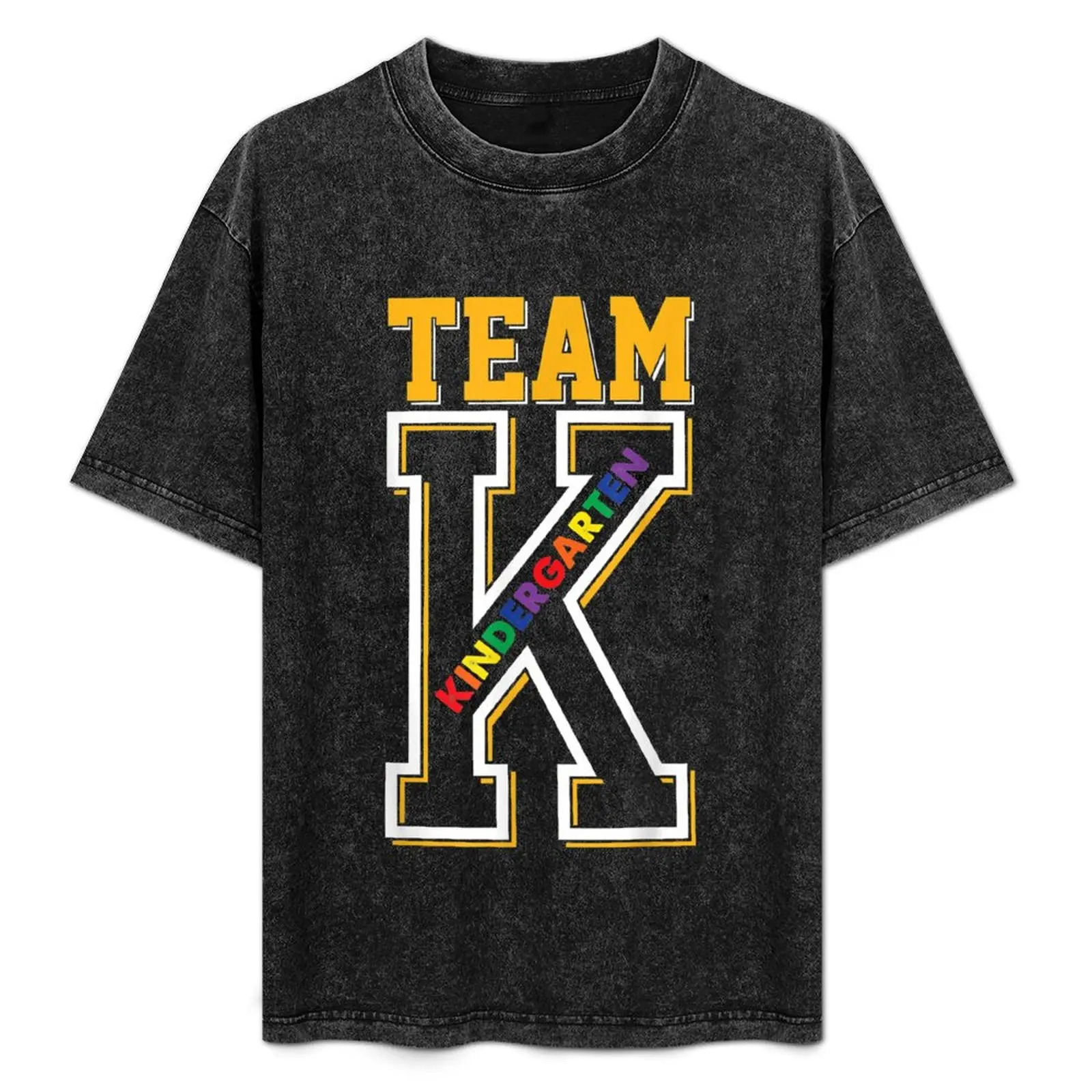 

Team K Kindergarten Teacher Student Back to School First Day T-Shirt man t shirts cotton T-Shirt