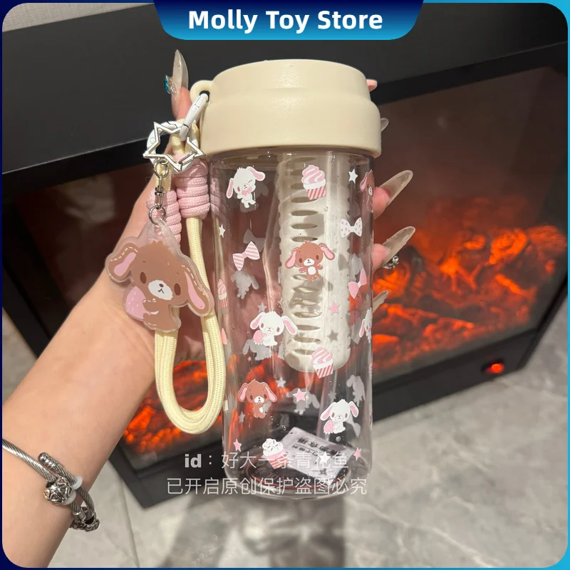 

Kawaii Sanrio Sugarbunnies Rabbit Printing Straw Mug Plastic Cup Portable Mugs Juice Beverage Coffee Cup Model Toys For Children