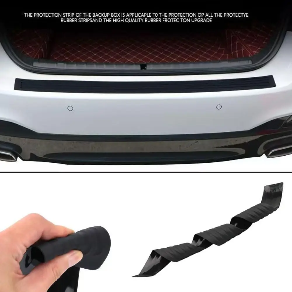 90cm Car Rear Bumper Guard Protector Anti-Collision Patch Anti-Scrape Rubber Universal Trunk Door Entry Guards For Most SUV/Cars