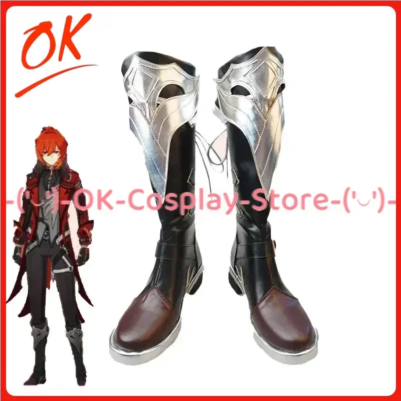 

[На заказ] Genshin Impact Diluc Обувь для косплея Игра Костюм для ролевых игр Реквизит Хэллоуин Карнавал Праздничная вечеринка Сапоги из искусственной кожи