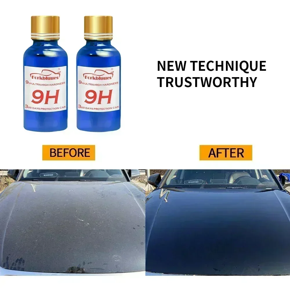 9H Car Oxidation Liquid Ceramic Coat Super Hydrophobic Glass Coating Set Polysiloxane and Nano Materials Care Multicolor