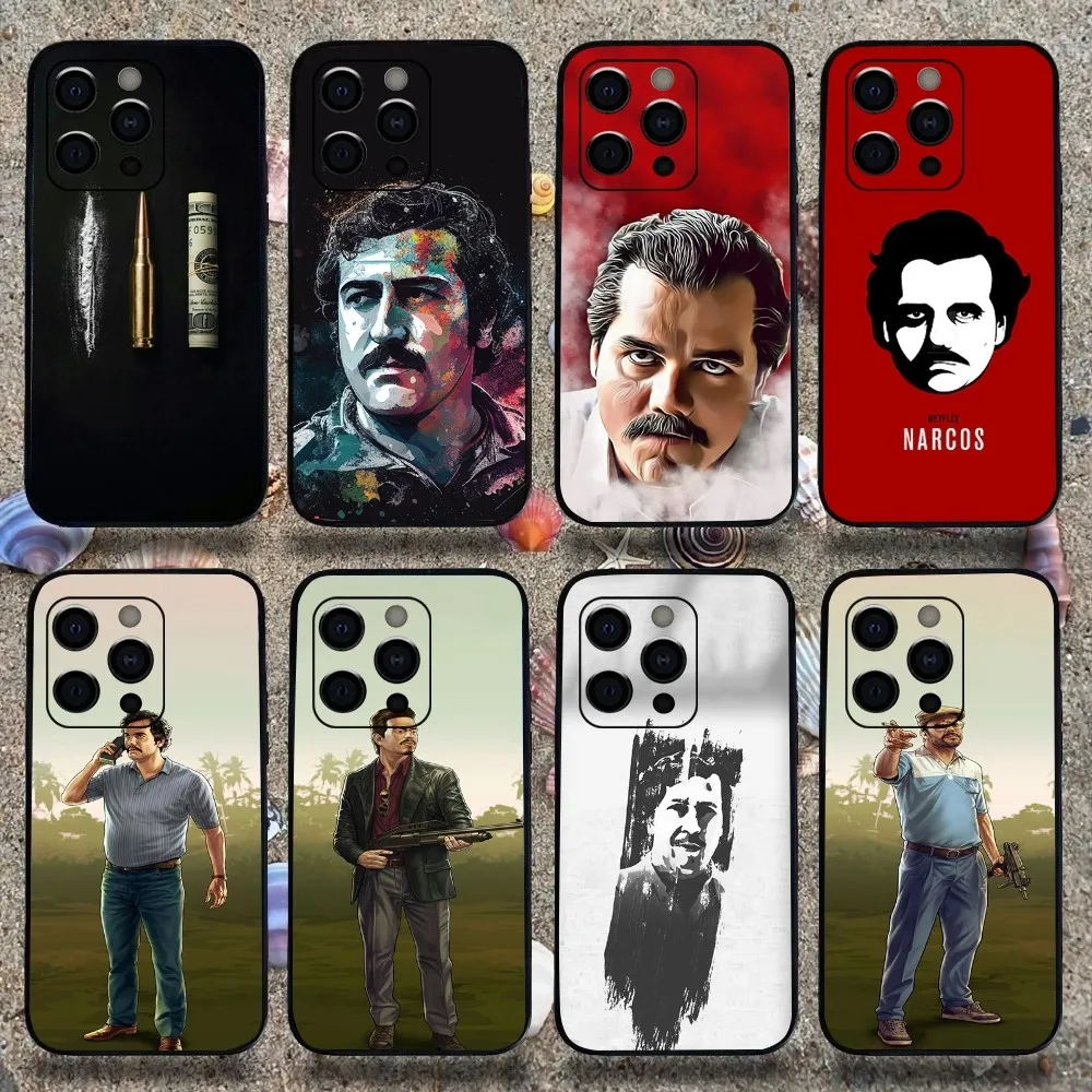 Narcos TV Series P-Pablo Escobar Phone Case For Apple iPhone 15,14,13,12,11,Pro,X,XS,Max,XR,Plus,Mini Soft Black Cover