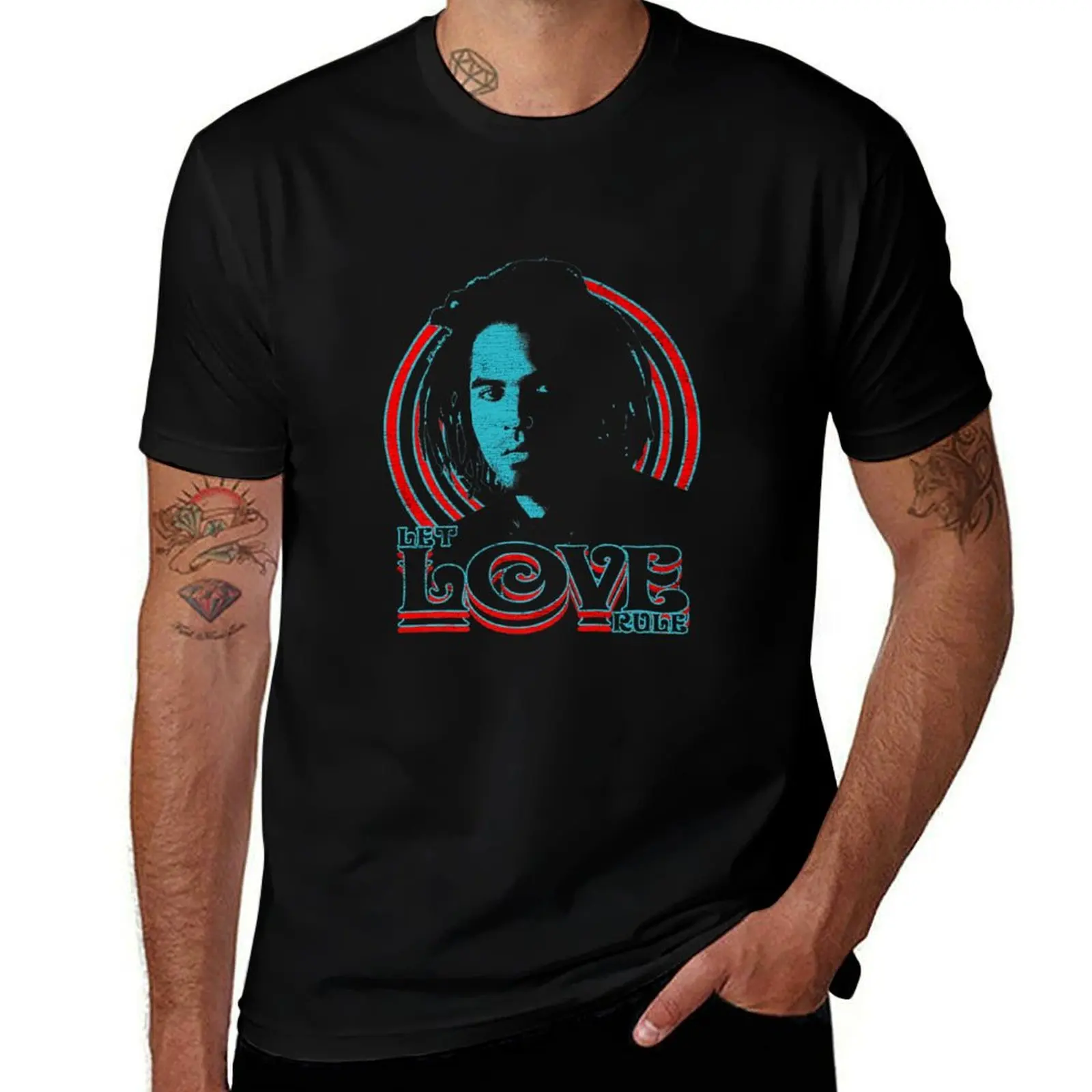 

Lenny Kravits – Let Love Rule Tribute Design T-Shirt man t shirt cotton t shirt personalised T-shirt