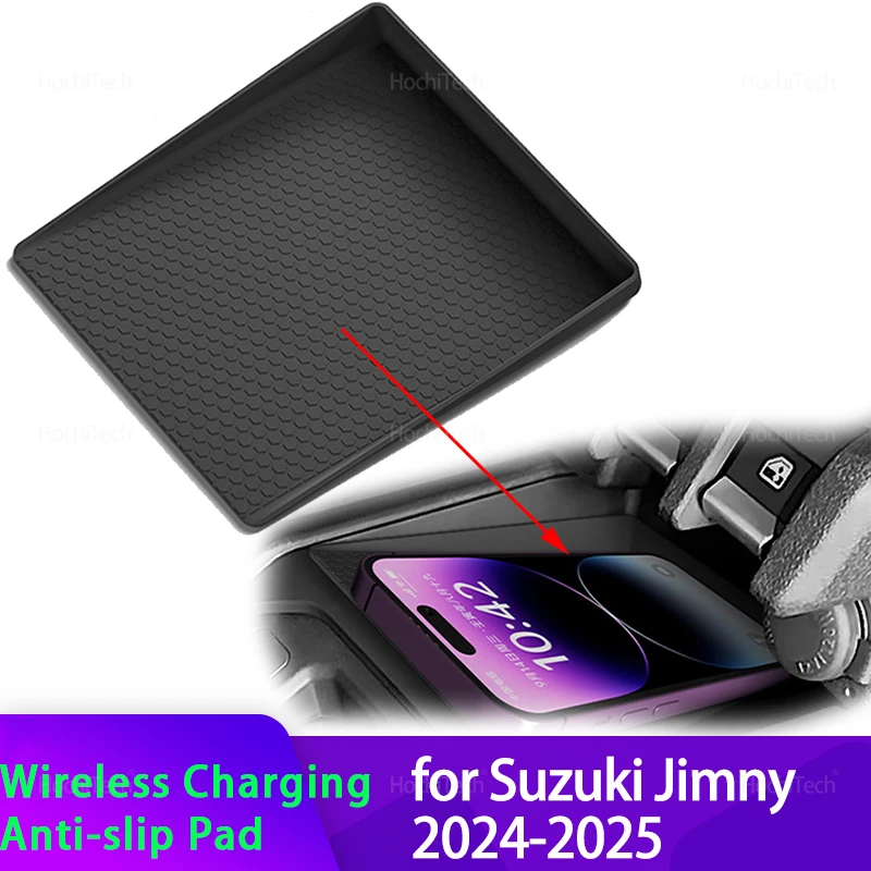 

Wireless Charging Silicone Pad for Suzuki Jimny 4th Sierra Nomade 2024-2025 Central Control Charger Protector Cover Non-Slip Mat