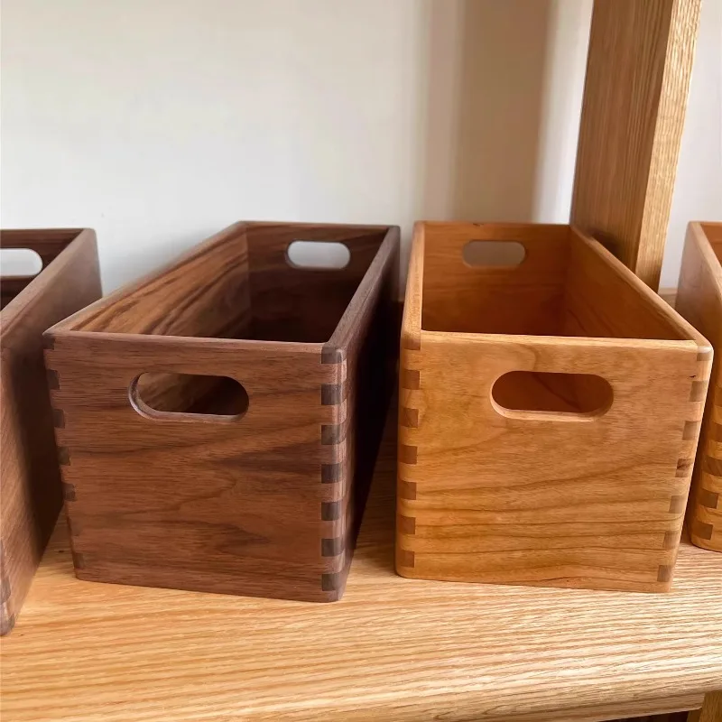 

Solid Walnut Wooden Box Mortise and Tenon Joinery Jewelry Storage Box, Craftsmanship Collectible Organizer Rustic Home Decor