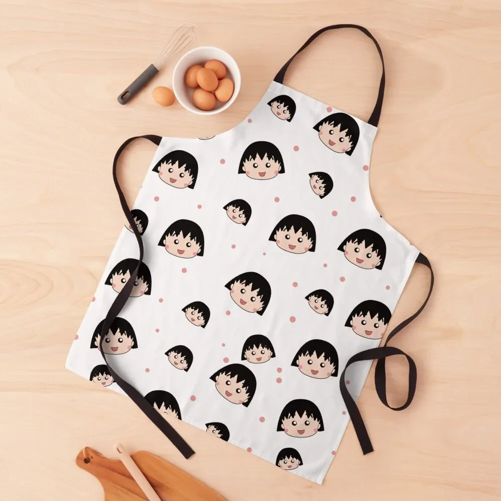 

Chibi Maruko Chan Apron For Women Kitchen japanese woman Kitchen For Women Kitchen Novel Accessories Apron