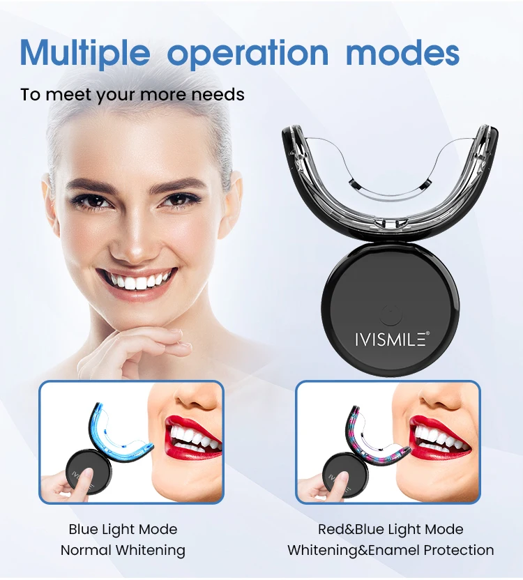 Wireless Home Use Denta Bleaching 32 Leds Blue Light Teeth Whitening LED Kit Private Label