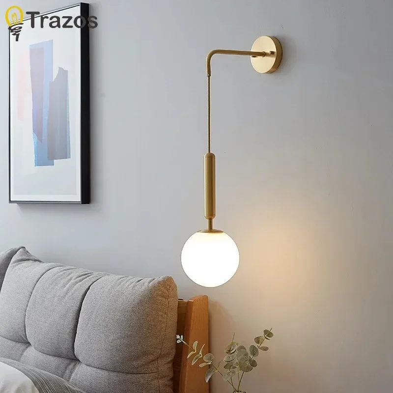Modern Simple Aluminum Acrylic Wall Lamp Nordic Creative LED Luxury Living Room Bedroom Bedside Wall Lamp Lighting