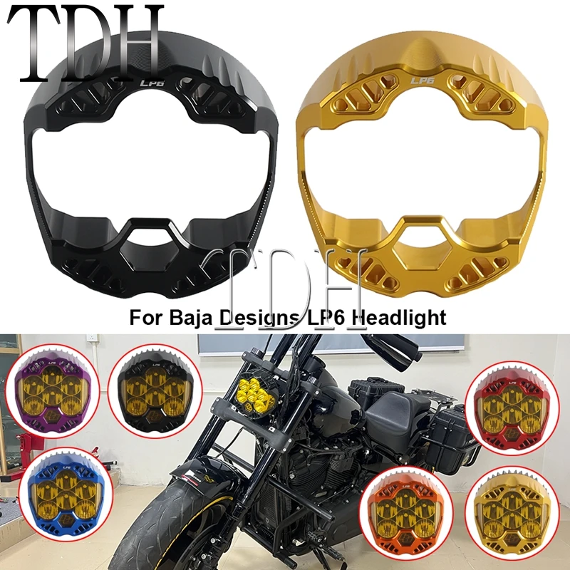 Motorcycle Headlights Cover Head Lamp Shell Bezel Trim For Baja LP6 Pro LED Light For Harley Softail Fat Boy Street Bob Car UTV
