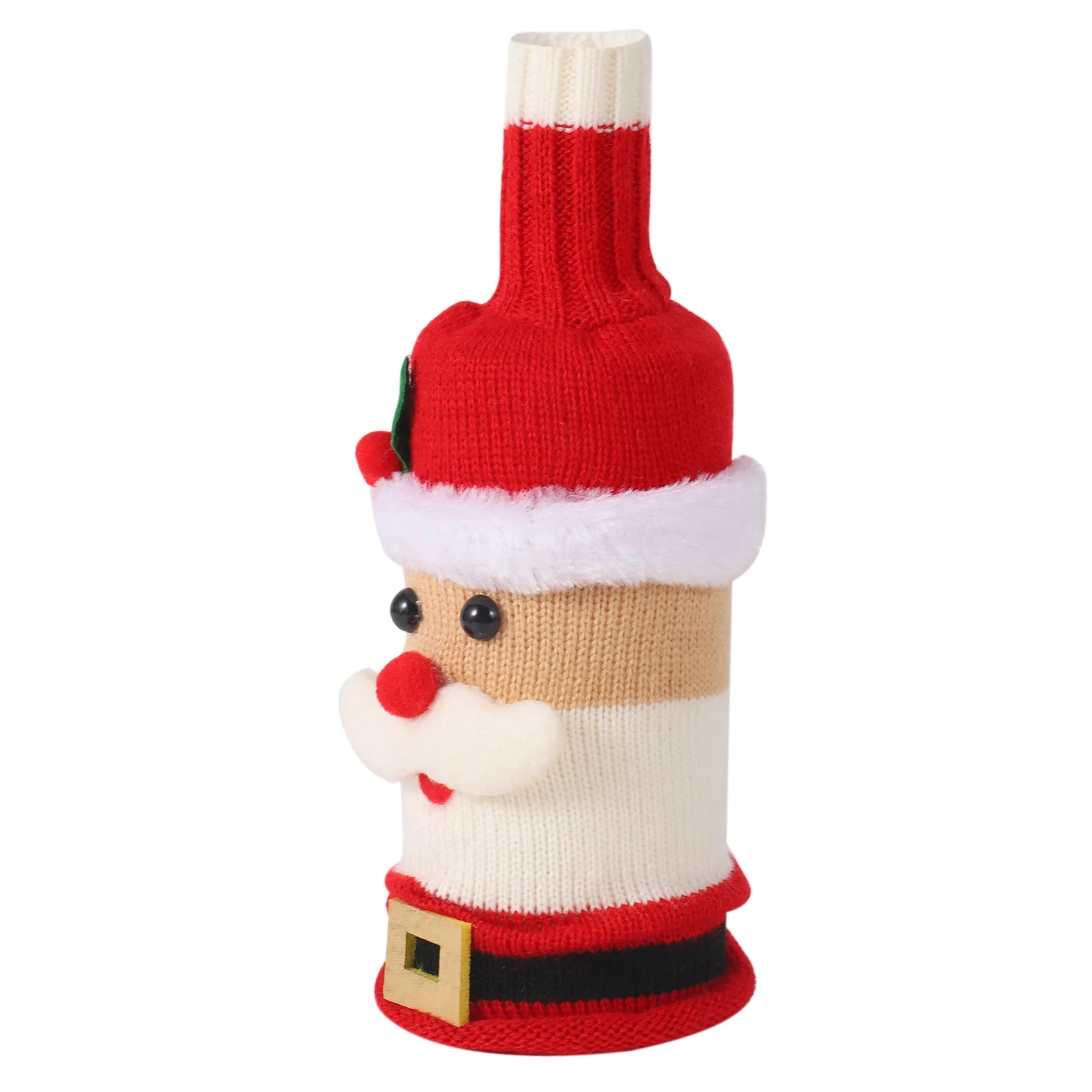 4 Pcs Cute Christmas Wine Bottle Cover Knitted Wine Bottle Sweater for Holiday Party Christmas Table Home Decoration