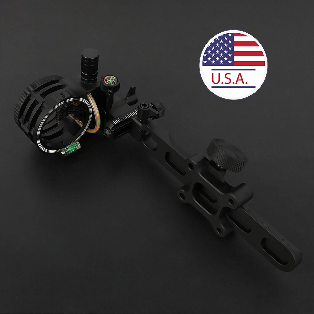 

Left Right Hand Compound Bow Sight Five Pin Archery Sight CNC Aluminum Alloy 0.019“ Optical Fiber Hunting Shooting Bow