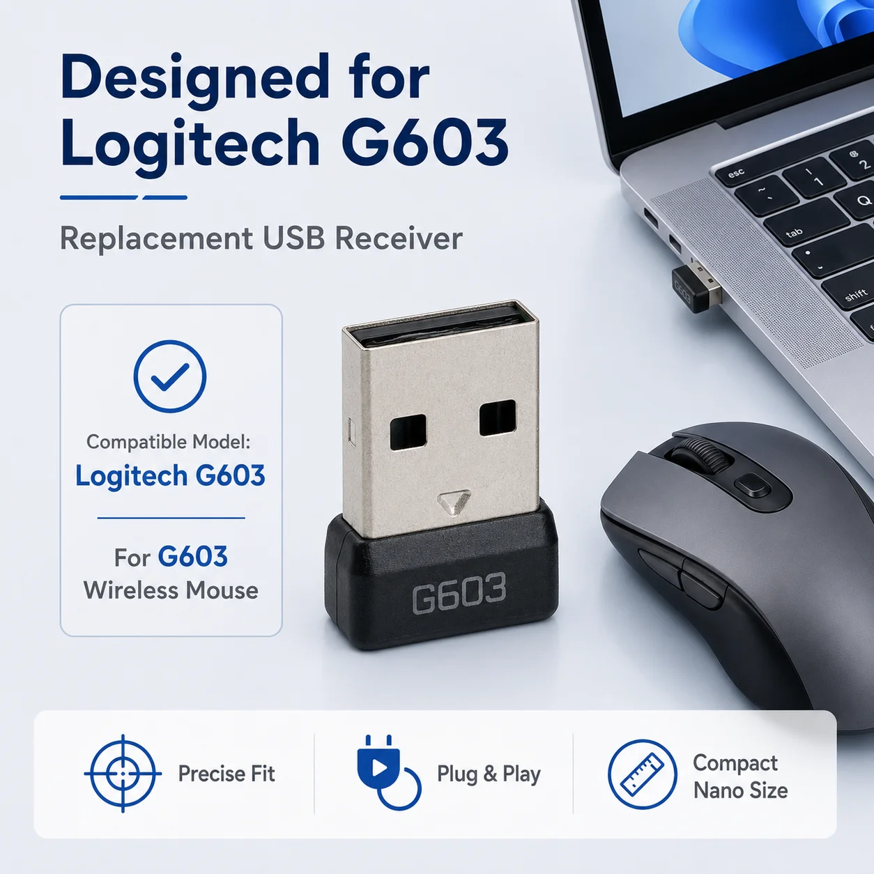 Gaming Keyboard And Mouse Wireless - Penerima USB untuk Mouse Nirkabel Logitech