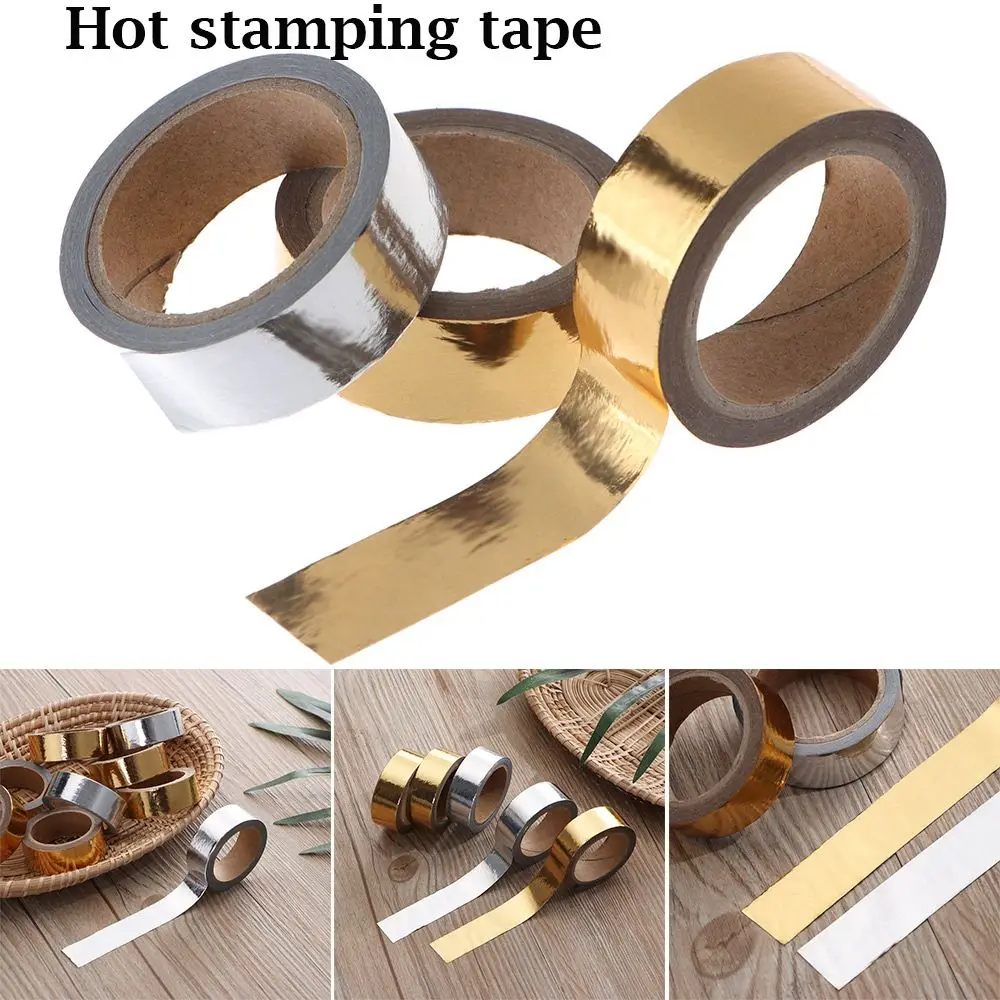 Solid Color Hot stamping tape Gold and silver colour DIY Scrapbooking Adhesive Tape Stationery Christmas Diary Decorative Tape