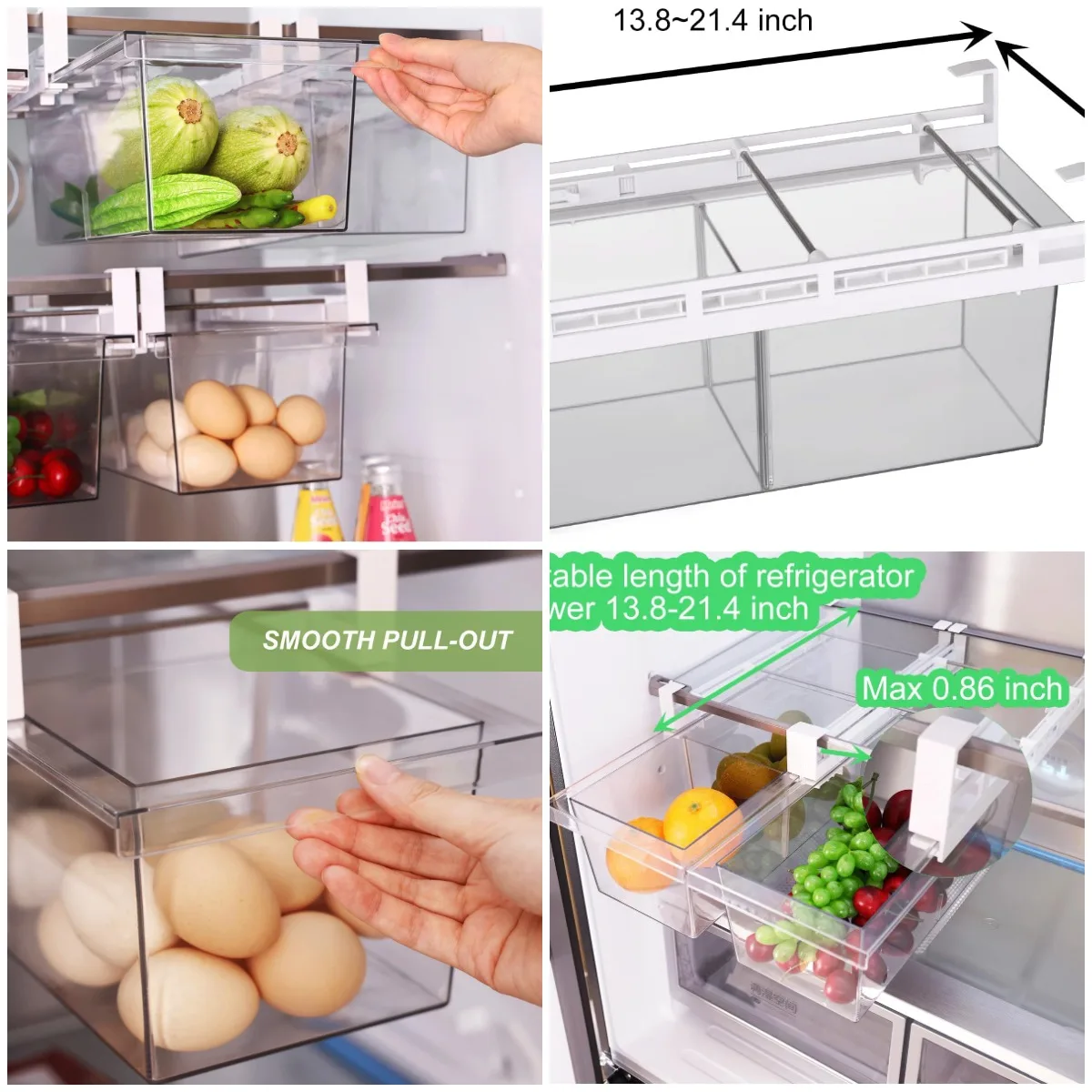 

Дуже большой органайзер для холодильника из 2 шт. — выдвижной органайзер для хранения мяса, сыра и производства