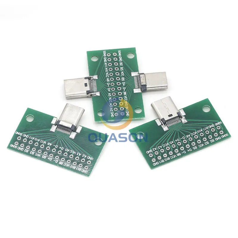 Type-C Male to Female USB 3.1 Test PCB Board Adapter Type C 24P 2.54mm Connector Socket For Data Line Wire Cable Transfer image 5